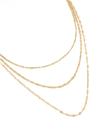 Waterproof Gold Plated Stainless Steel Triple Chain Layered Necklace | Premium PVD Plating | Hypoallergenic | Long Lasting Brilliance
