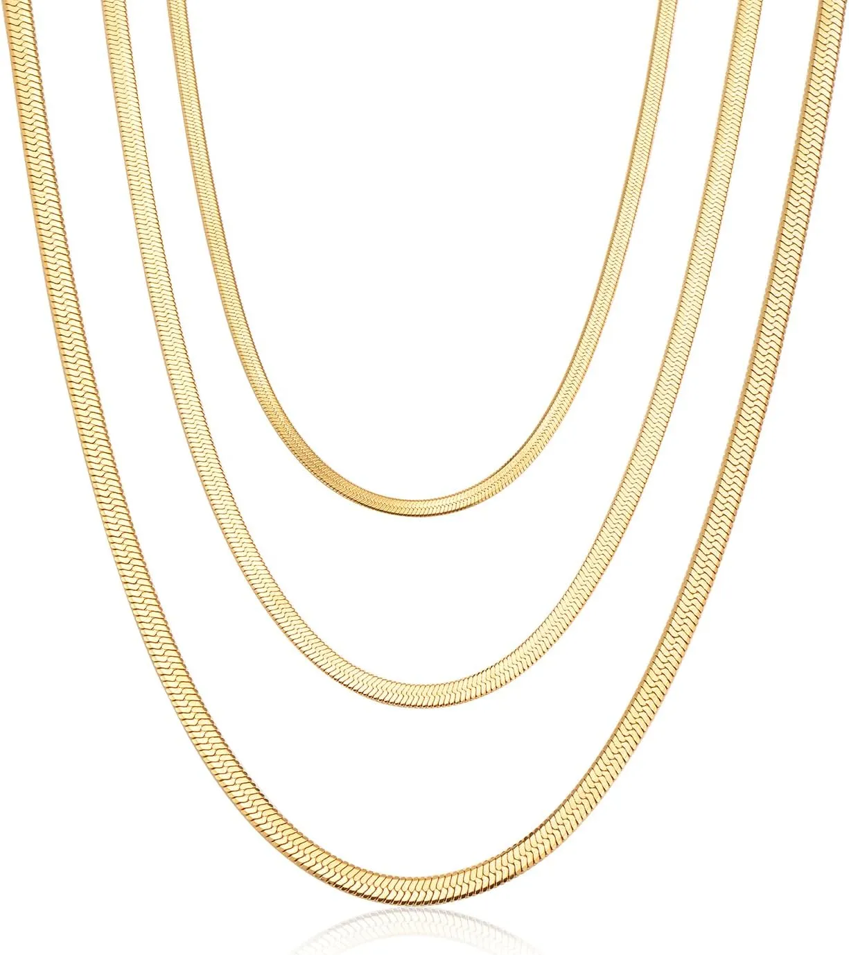 Women's Gold Layered Necklace 14K Gold Plated Layered Necklace Set Simple Layered Set Layered Paper clip Chain Link Necklace Women's Jewelry Gift